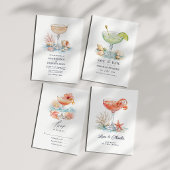Luxe Kust Chic Martini Bachelorette Weekend Kaart