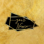 Luxe Elegant Gold Glitter Marble Script Briefhoofd