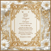 Luxury Gold Ornate Baroque Gilded Monogram Wedding Etiket