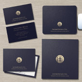 Elegant blauw gouden zegel Logo Muismat