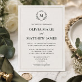 Luxury Hunter Green | Elegant Monogram Menu Kaart