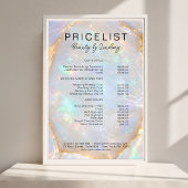 Opal Holografische Marmeren Salon QR Code Prijslij Flyer