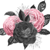 Luxekroze en zwarte Floral Inking Wedding Save T Save The Date