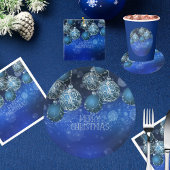 Luxury Blue & Silver Bauble Christmas Papieren Bekers