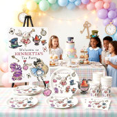 Whimsical Alice Thee Feestje Geboorte Sticker