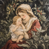 Madonna en kind Vintage Kerstmis Keramisch Ornament