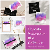 Magenta Waterverf Blot Ronde Sticker