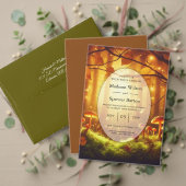 Magische Amber Forest Sprookjeshuwelijk RSVP Kaartje (Personaliseer deze collectie van deze onafhankelijke maker. Test)