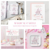 Kasteel Koninkrijk Prinses 1e Verjaardagsfeest Cadeaupapier