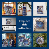 Magische kersttijd - gouden sneeuwvlokken op blauw tote bag