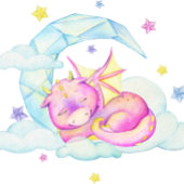 Slumbering Dragon Dreams - Baby shower Button