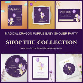 Paarse Baby Draak Dank u, meisje Baby shower Briefkaart