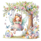 Waterverf Schattigee Paaslente Fairy Feestdagenkaart