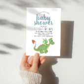 Jongens Schattige Dragon Baby shower Luier Raffle Informatiekaartje