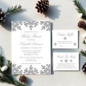 Blue Snowflake Winter Boy Baby shower Bedankzakje