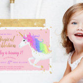 Magische eenhoorn dank u | Goud en Roze Regenboog Kaart
