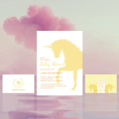 Magical Prancing Yellow Unicorn Bedankkaart