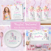 Schattigee magische eenhoorn kinderen verjaardagsf spandoek