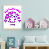 Eenhoorn Meisjes Verjaardagsfeest Banner | Bewerkb