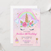 Magische eenhoorn regenboog verjaardag uitnodiging