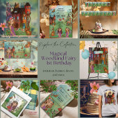 Enchanted Forest Deer & Fox Fairy Eerste Verjaarda Servet