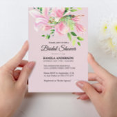 Elegant Roze Magnolia Waterverf Bruidsbrunch Kaart