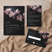 Magnolia Donker Moody | Trouwen Etiket (Personaliseer de collectie van deze zelfstandige maker.)