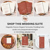 Terracotta Bloemen Formele Elegante Huwelijk Menu