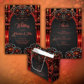 Majestueuze torens met donkere bloemen. ronde sticker