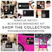 Zwarte Make-up Studio Foto Collage Beurs Wandkleed