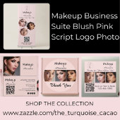 Blozende Roze Script Logo QR Code Foto Make-up Raamsticker
