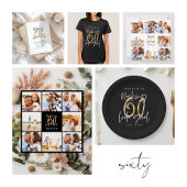 Moderne typografie goud glitter chic 60ste verjaar sparkling wijnetiket