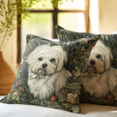 Schattigee Maltese hond in een William Morris Styl Papieren Bordje