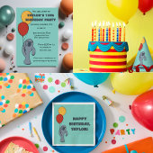 Manatee en ballonnen aangepaste verjaardagsfeestje papieren bordje