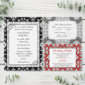 Black and White Fractal Mandala Wedding Invitation Kaart (Personaliseer de collectie van deze zelfstandige maker.)