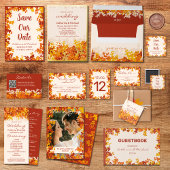 esdoorn bladeren Sinaasappel & terracotta herfstbr Programmakaart