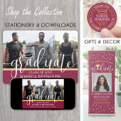 Gefeliciteerd Afstudeerder Maroon & Gold Save the  Aankondigingskaart