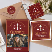 Maroon Gold Law School Afstuderen Keepsake Magneet