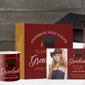 Maroon Afstuderen gepersonaliseerd 2025 Afstuderen Ronde Button 5,7 Cm