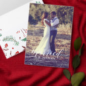 Passen getrouwd Eerste Kerstmis Volledige Bleed Fo Briefkaart (Personaliseer de collectie van deze zelfstandige maker.)