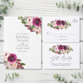 Marsala en Blush Floral Wedding Photo Save The Date (Personaliseer de collectie van deze zelfstandige maker.)