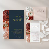 Marsala Autumn Floral | White Unplugged Ceremony Poster