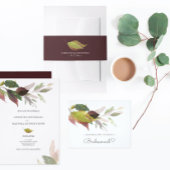 Marsala Bruiloft Herfst Foliage Plaatskaartje