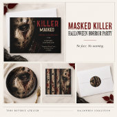 Gemaskerd Killer Halloween Kostuumfeest Kaart