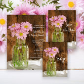 Mason Jar Pink Daisies Barn Wedding Save the Date
