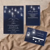 Sterrenhemel metselaar potten trouwdetails kaarten (Personaliseer de collectie van deze zelfstandige maker.)