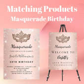 Masquerade roos goudglitter op dag van stofverjaar kaart