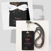 Elegant roze Script Sweet Sixteen Uitnodiging VIP Badge