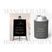 Gold Elegant Masquerade maskerade Theme Sweet Sixt Kaart