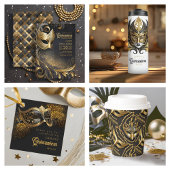 Maskerade Masker Motief Harlekijn Zwart Goud ID103 Bedankdoosjes